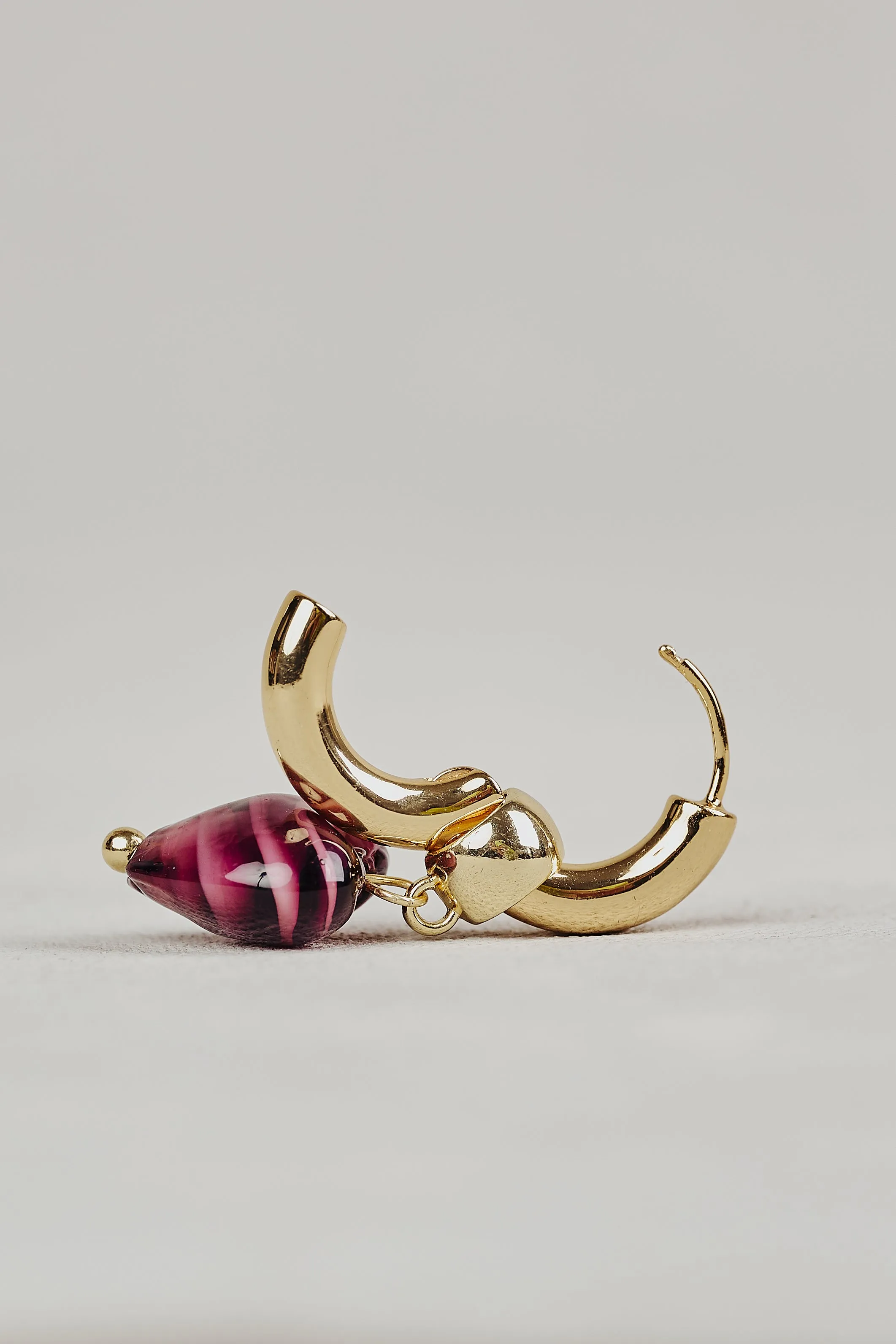 Glass Heart Drop Earrings - Multicolour