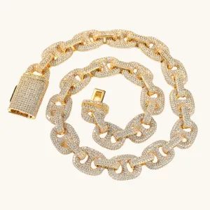 Gold Icy Bold Link Diamond Necklace