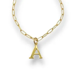 Gold Plated Initial Necklace - Choose Your Initial