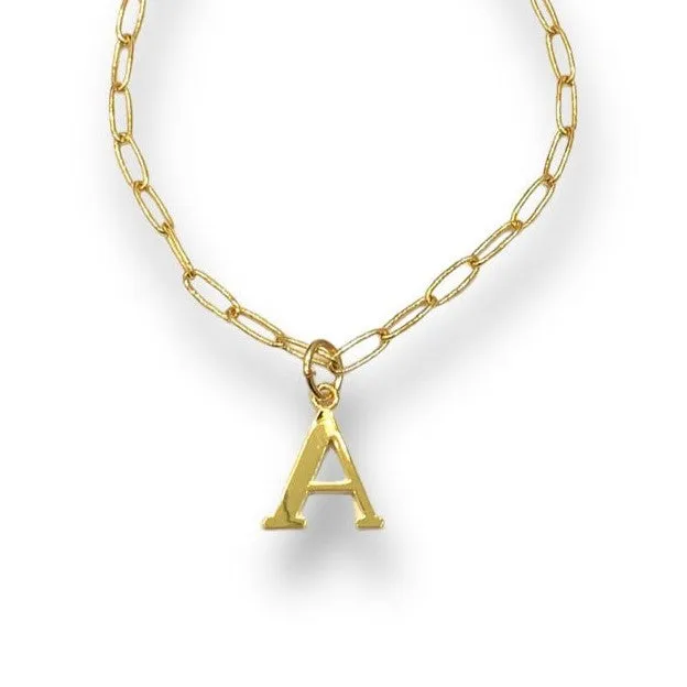 Gold Plated Initial Necklace - Choose Your Initial