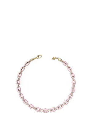 Gold Rose Crystal Link Necklace