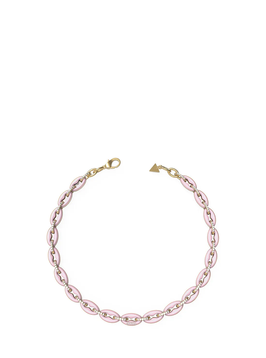 Gold Rose Crystal Link Necklace