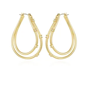 Goldtone Double Oval Hoop Earrings