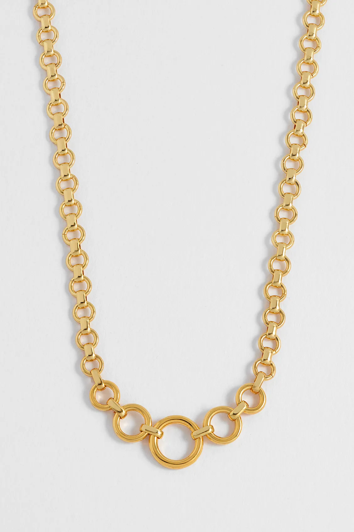 Graduated Round Link Chain Necklace