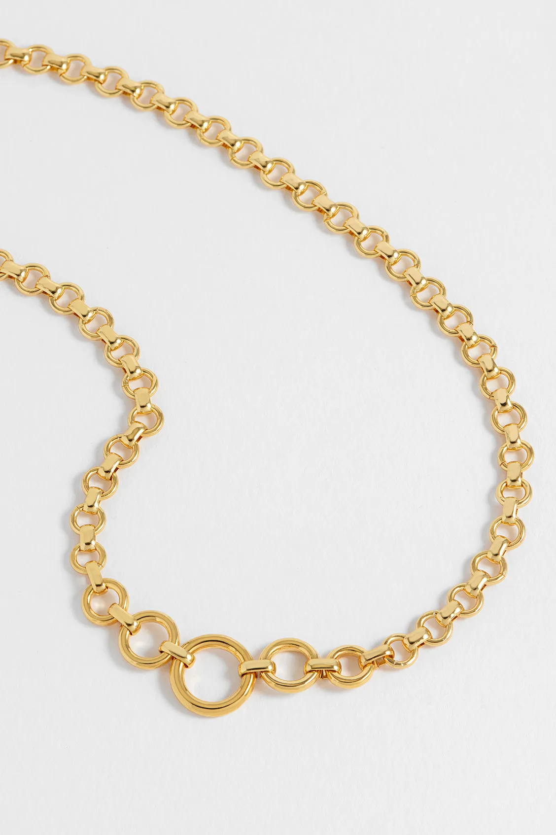 Graduated Round Link Chain Necklace