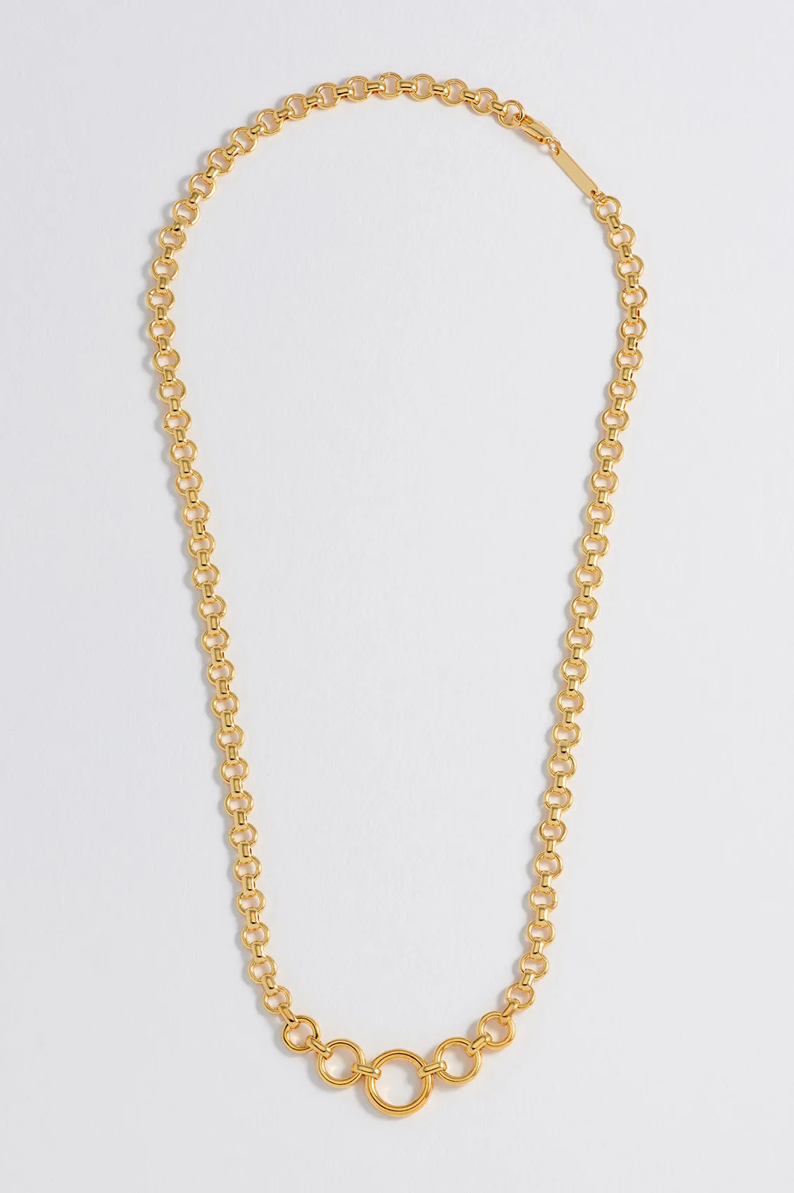 Graduated Round Link Chain Necklace