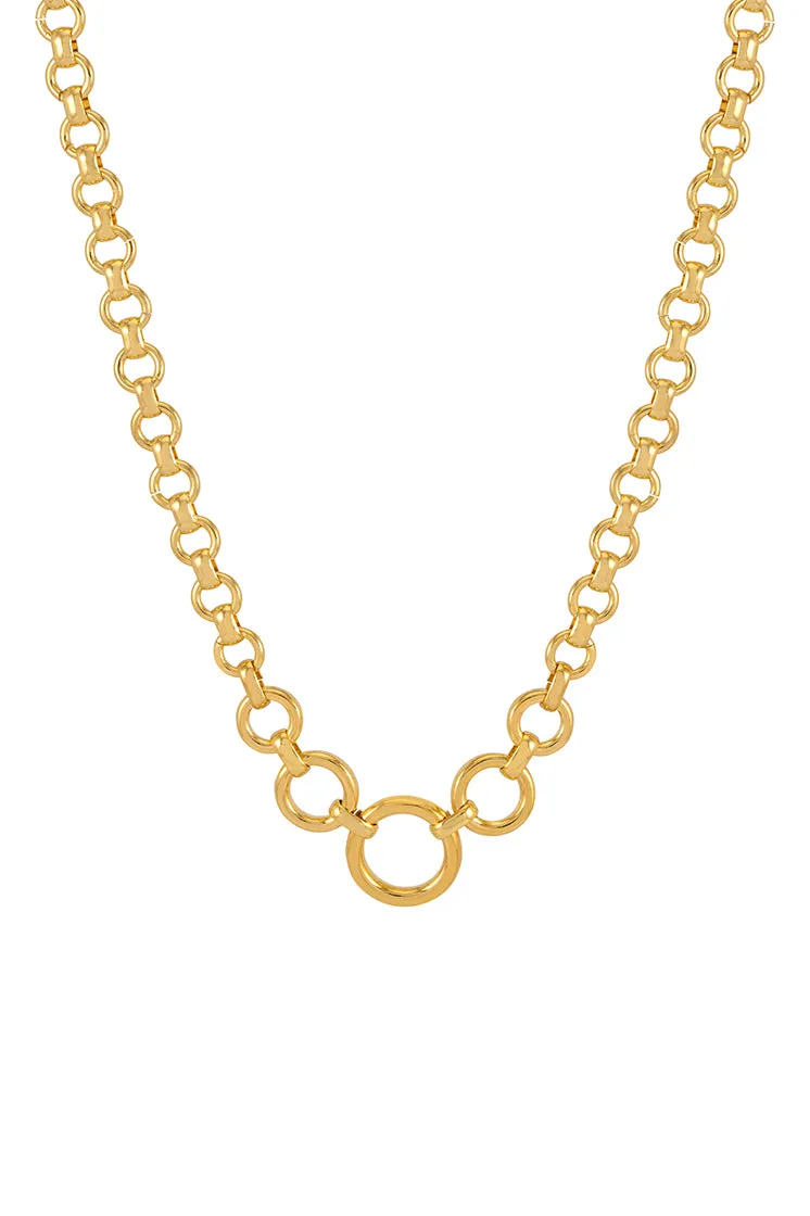 Graduated Round Link Chain Necklace