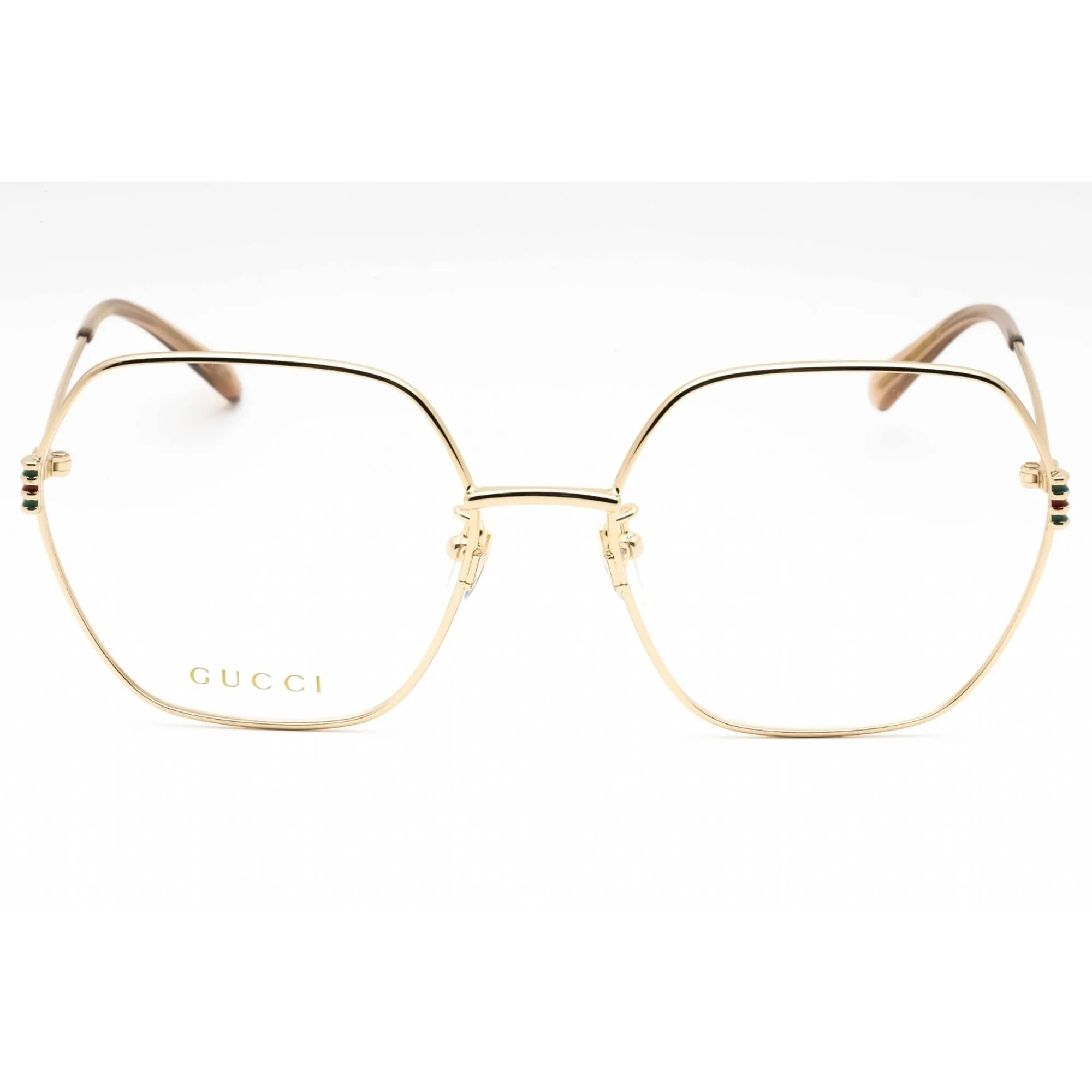 Gucci Women's Eyeglasses - Gold Metal Full Rim Geometric Shape Frame | GG1285O 001