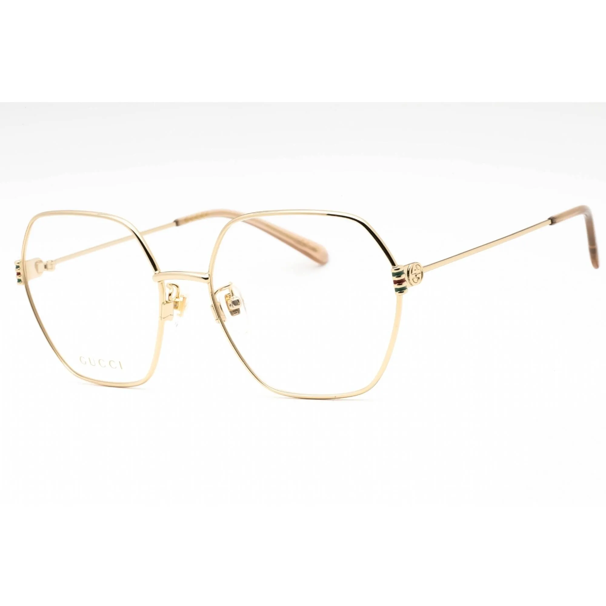 Gucci Women's Eyeglasses - Gold Metal Full Rim Geometric Shape Frame | GG1285O 001