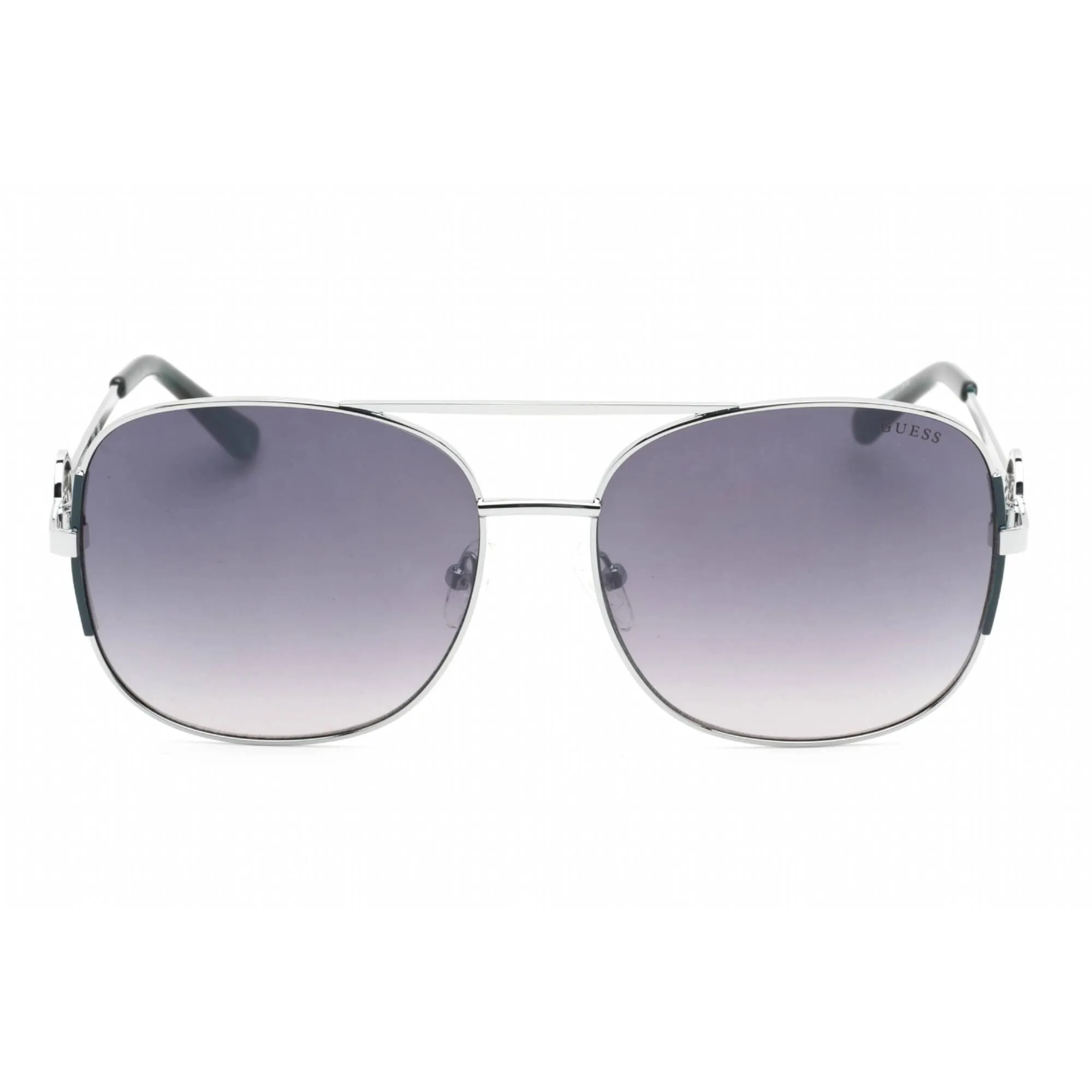 Guess Factory Women's Sunglasses - Shiny Light Nickeltin Metal Aviator | GF6127 10C