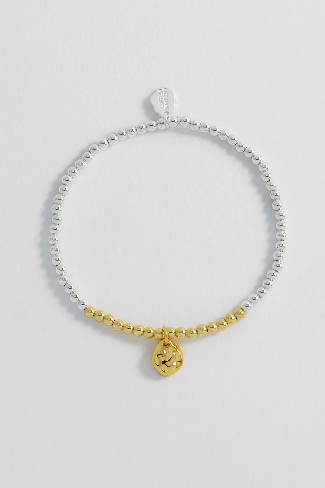 Hammered Charm Beaded Bracelet
