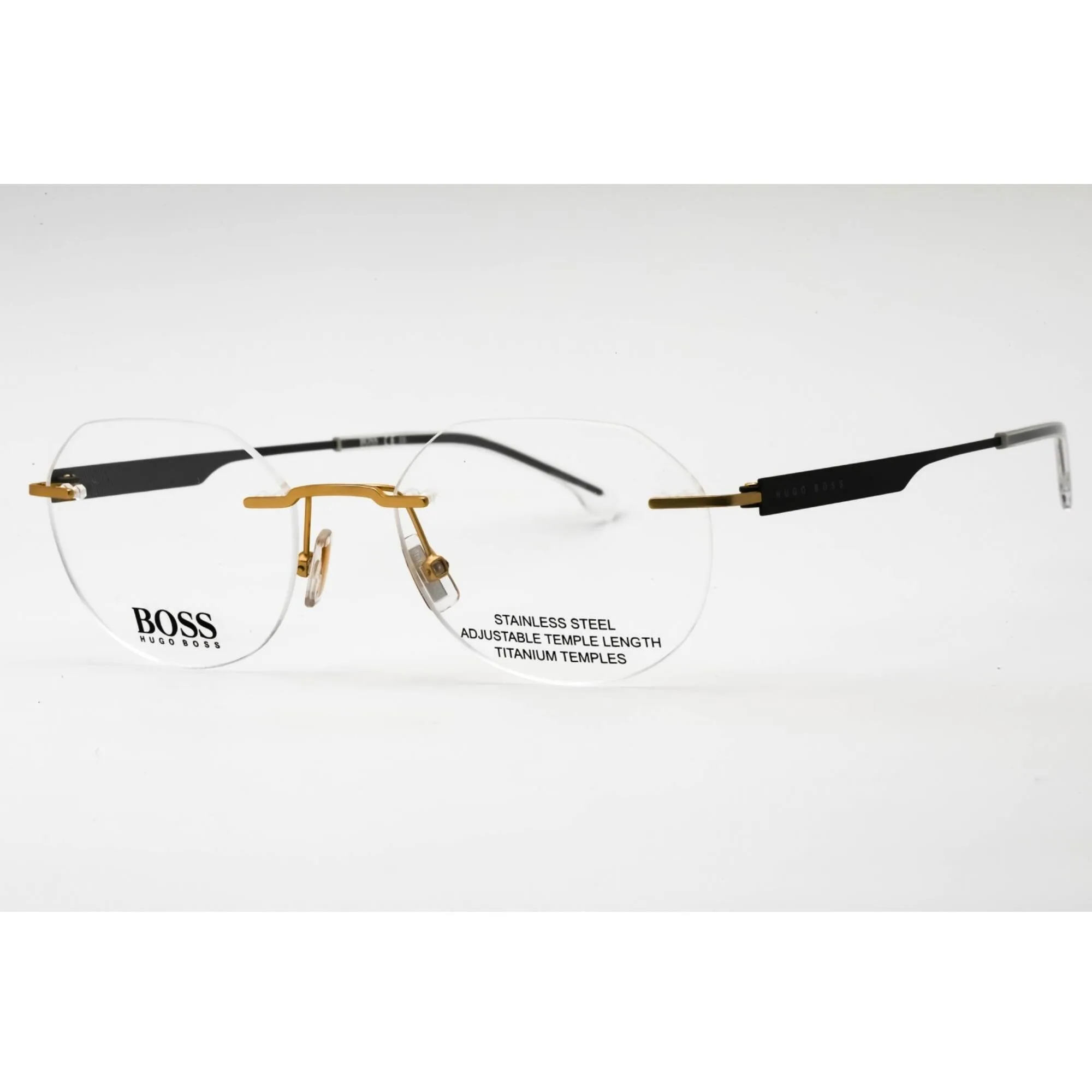 Hugo Boss Men's Eyeglasses - Matte Gold Metal Geometric Rimless | BOSS 1265/D 0AOZ 00