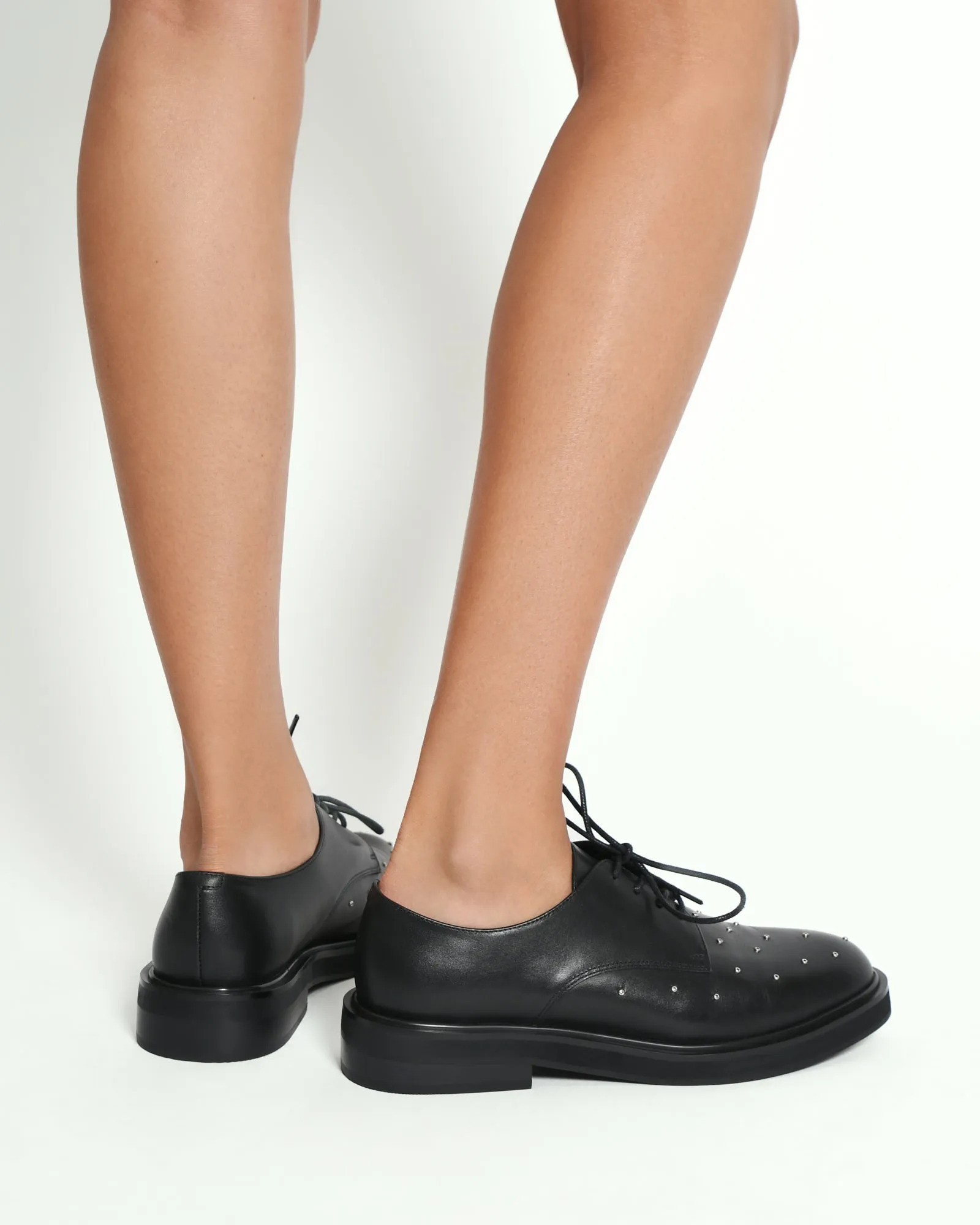 IKER LACE UPS BLACK LEATHER
