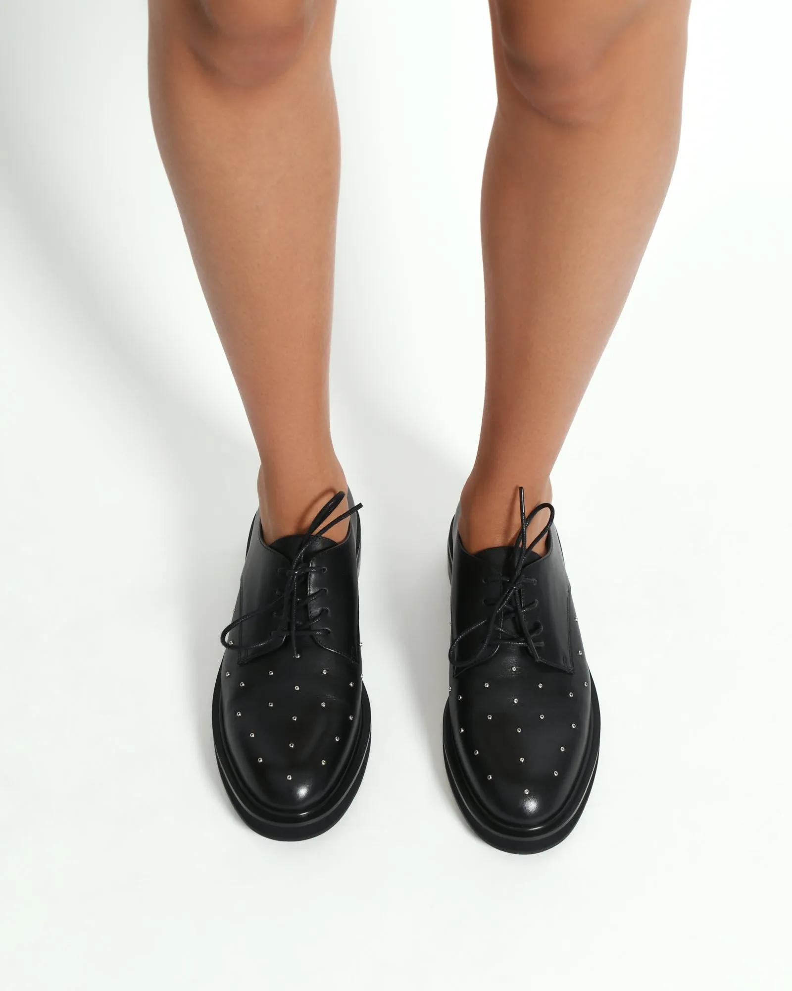 IKER LACE UPS BLACK LEATHER