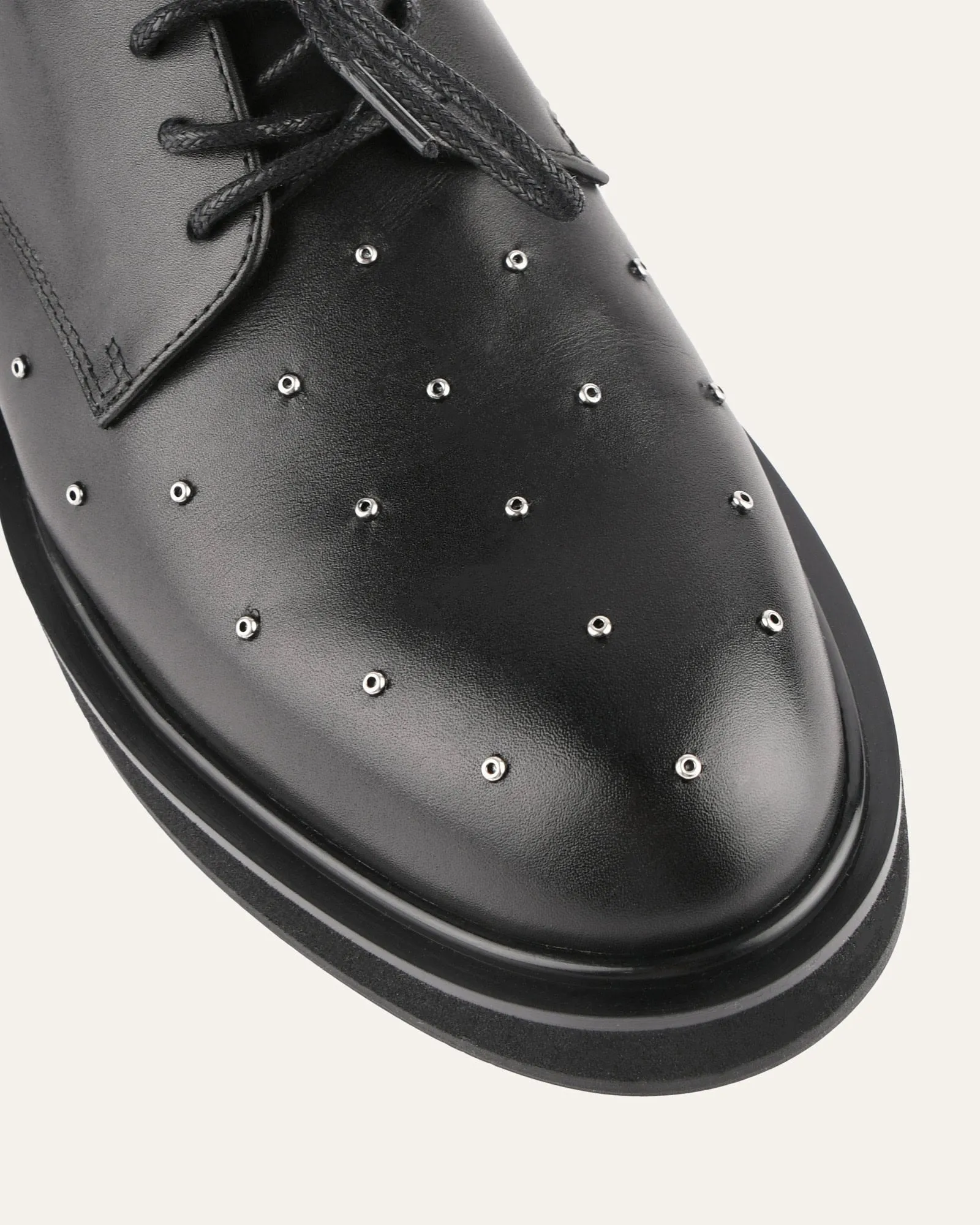 IKER LACE UPS BLACK LEATHER