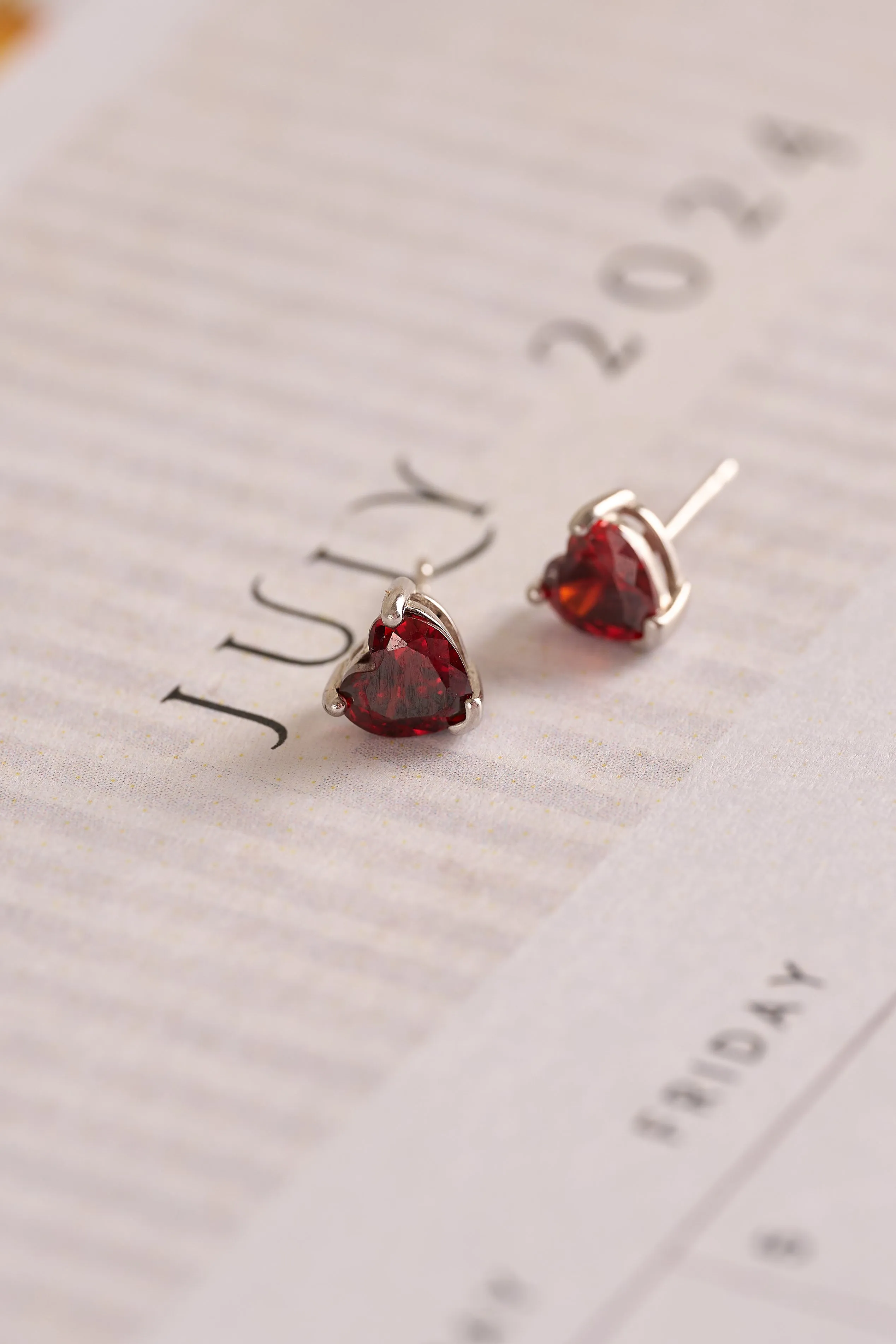 July Birthstone Earrings - Ruby