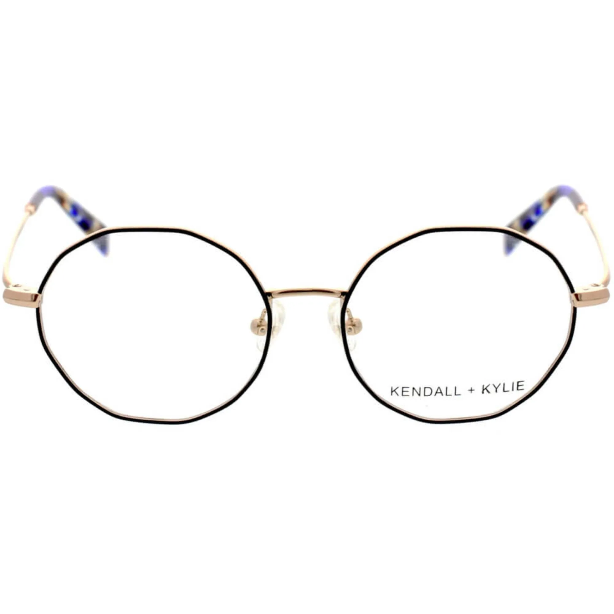 Kendall   Kylie Women's Eyeglasses - Black/Gold Geometric Frame | KKO197 ELENA 001