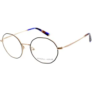 Kendall   Kylie Women's Eyeglasses - Black/Gold Geometric Frame | KKO197 ELENA 001
