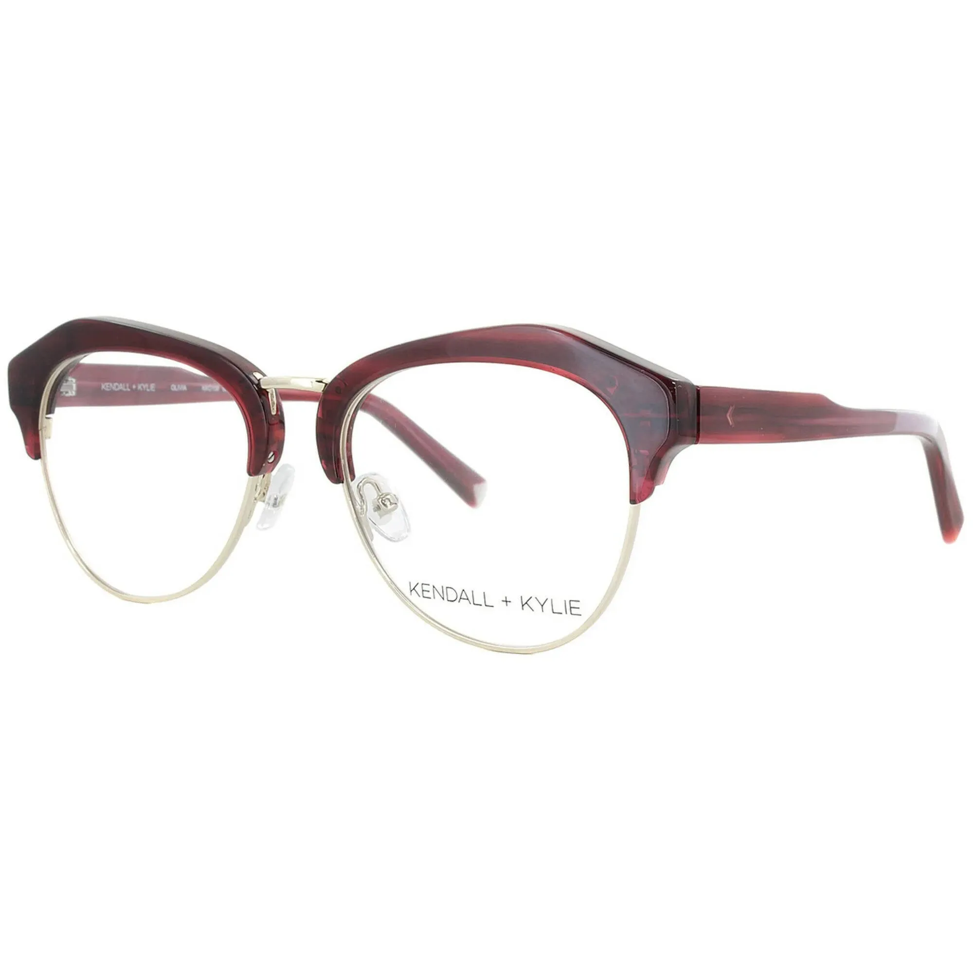 Kendall   Kylie Women's Eyeglasses - Burgundy Geometric Frame | KKO108G OLIVIA 605