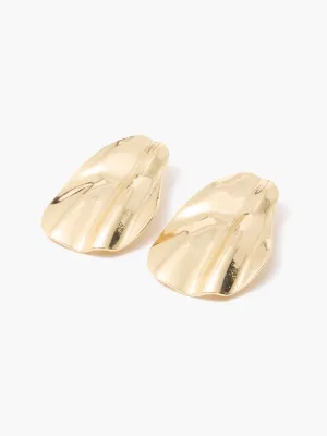 Large Pleated Oval Stud Er