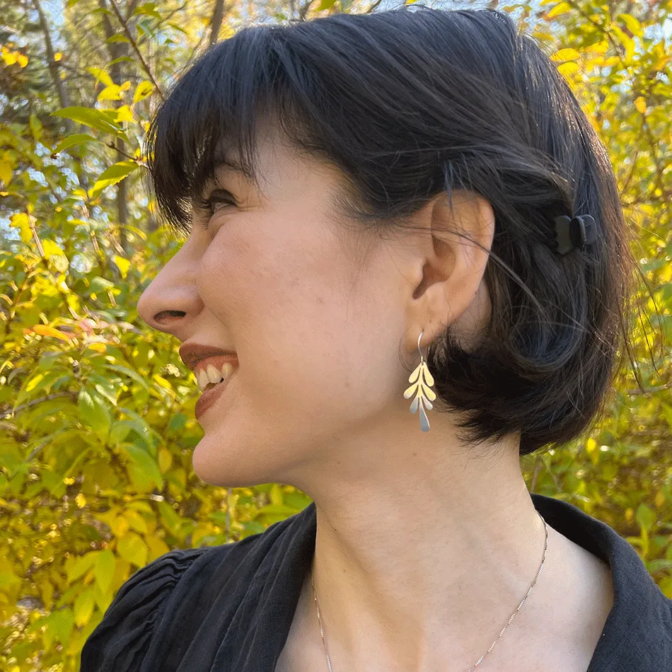 Lovely Leaf Earrings - Sterling Silver, Indonesia
