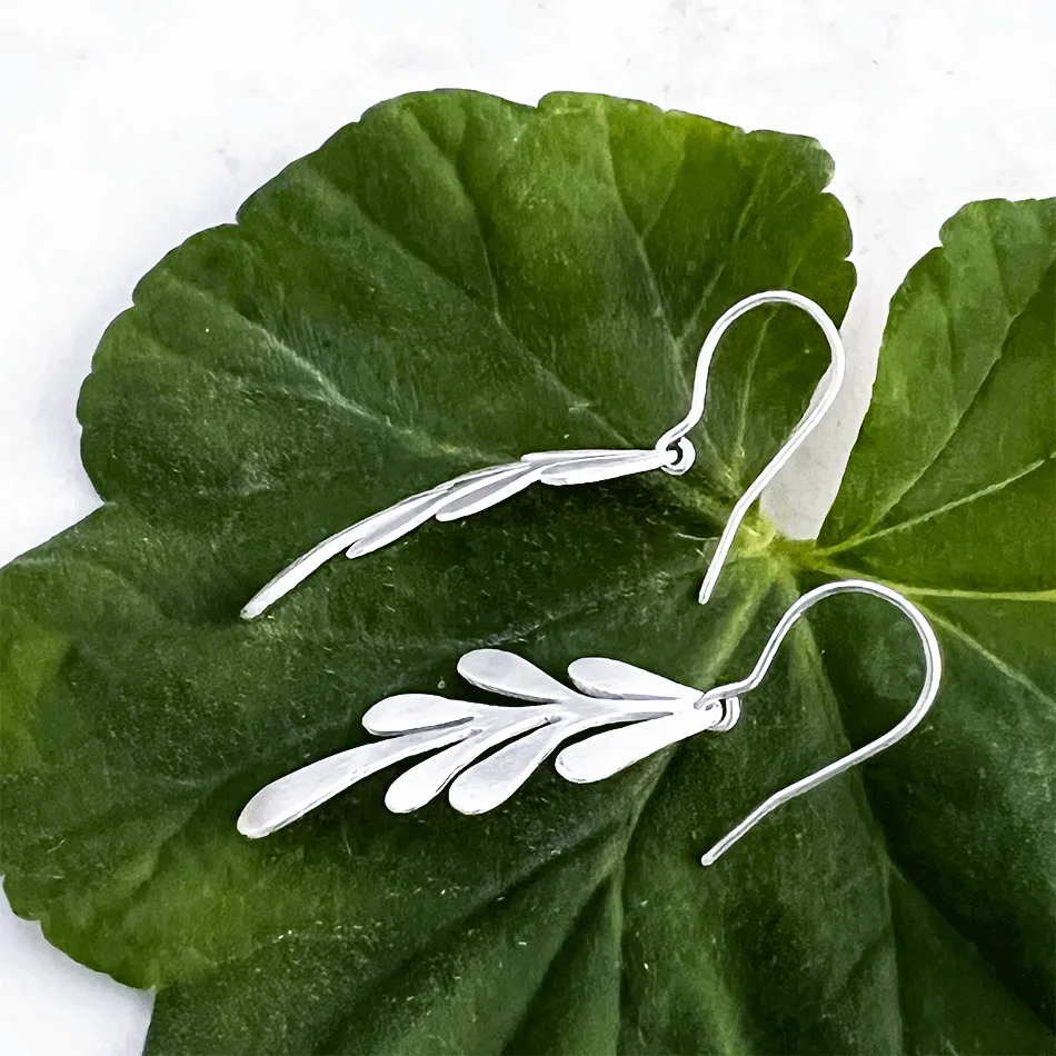 Lovely Leaf Earrings - Sterling Silver, Indonesia