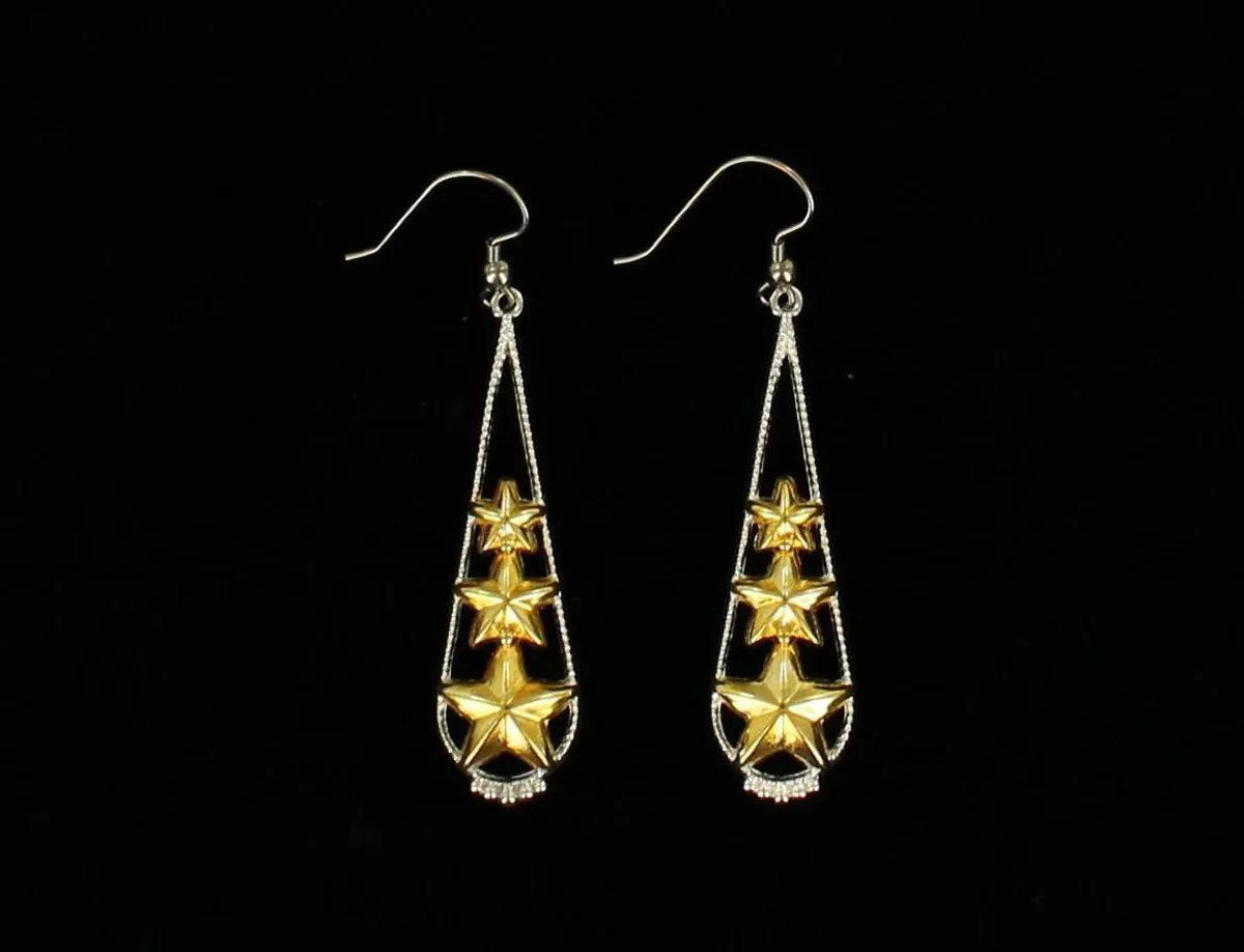 M&F Blazin Roxx Triple Star Drop Earrings 30276