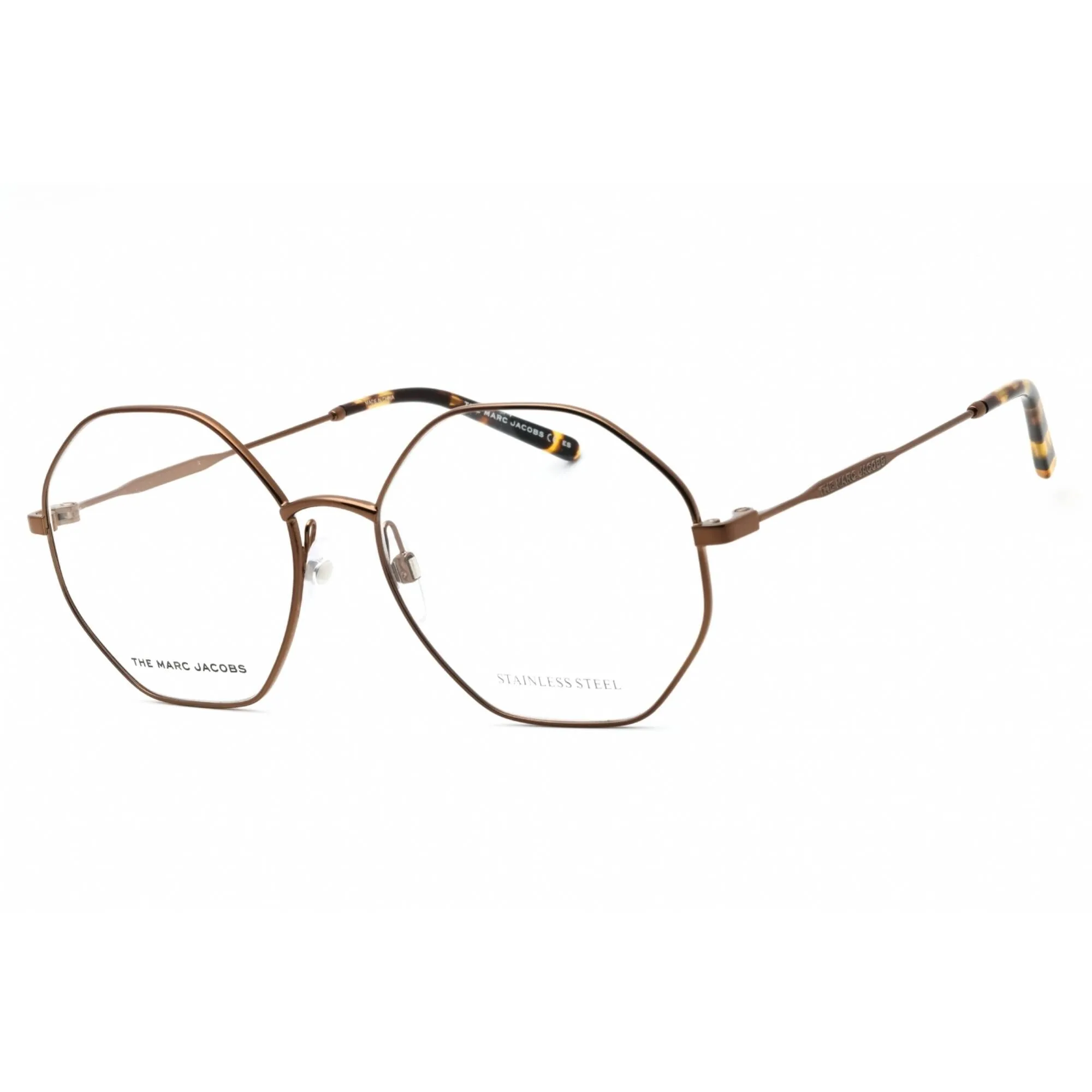 Marc Jacobs Women's Eyeglasses - Brown Metal Geometric Full Rim | MARC 622 009Q 00