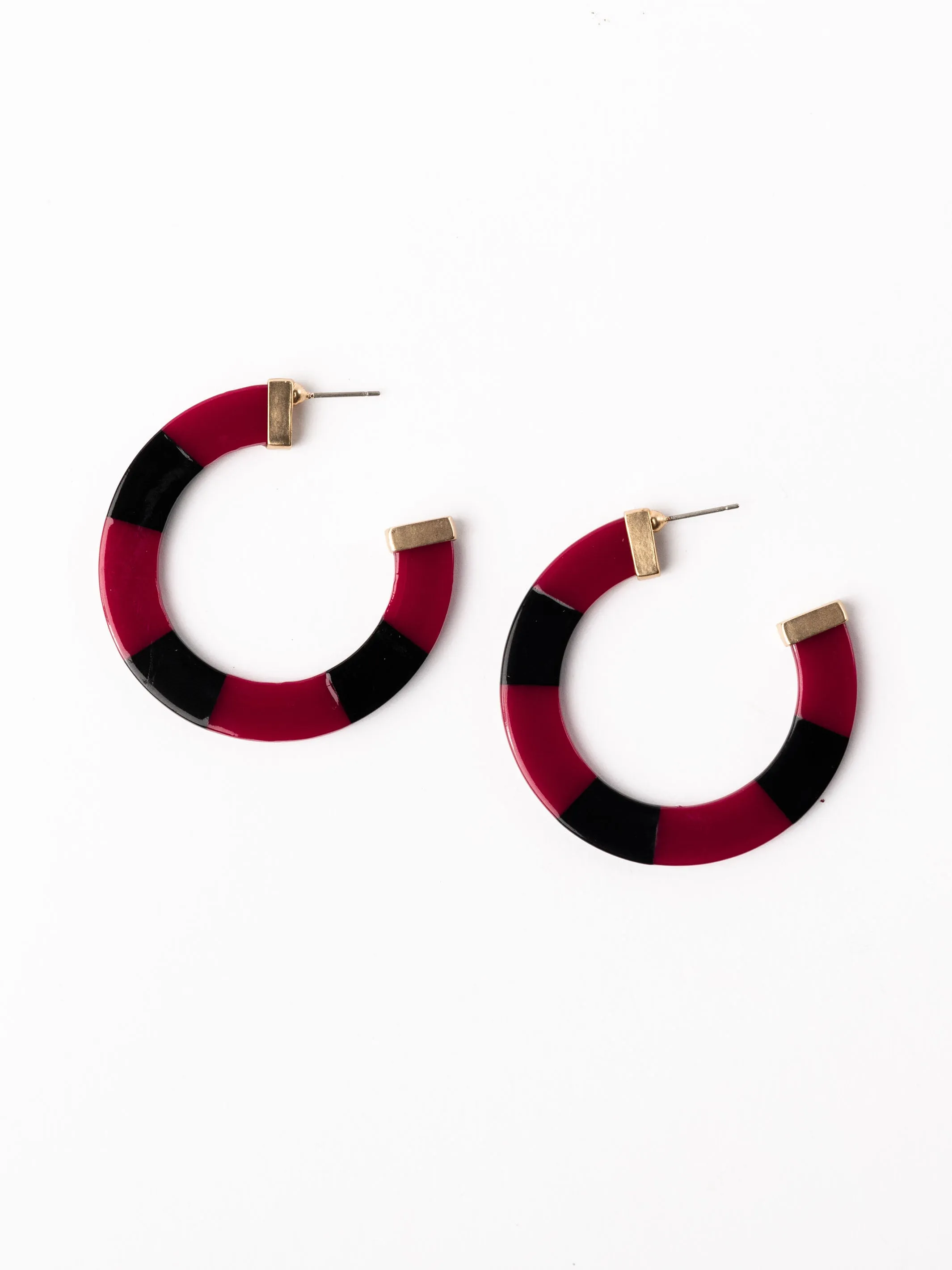 Melody Earrings | Garnet   Black