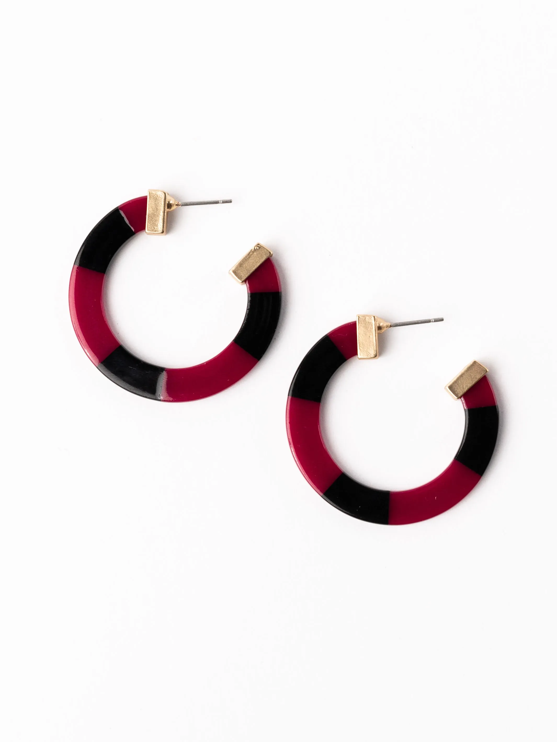 Melody Earrings | Garnet   Black