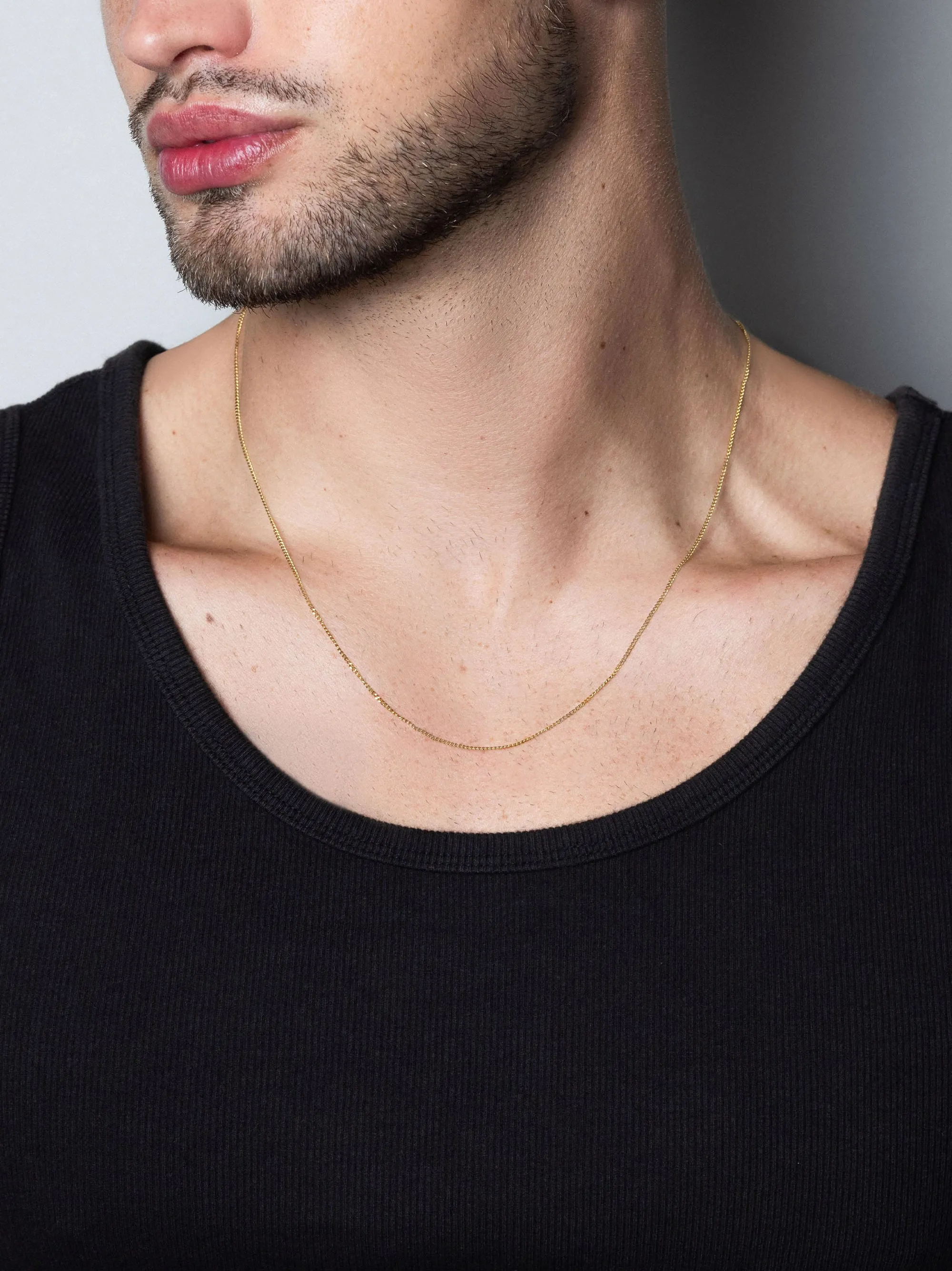 Men's Gold Cuban Link Chain in 1.2mm