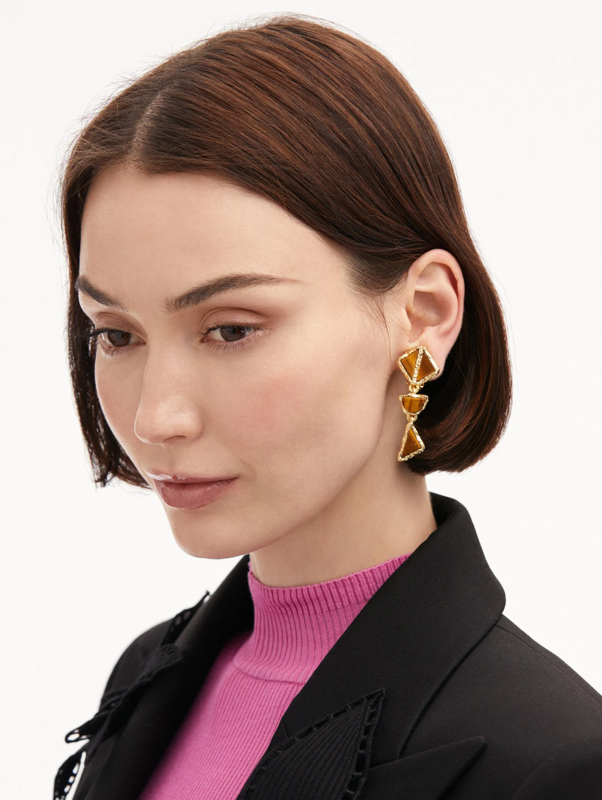 Mixed Stone Clip-On Earrings