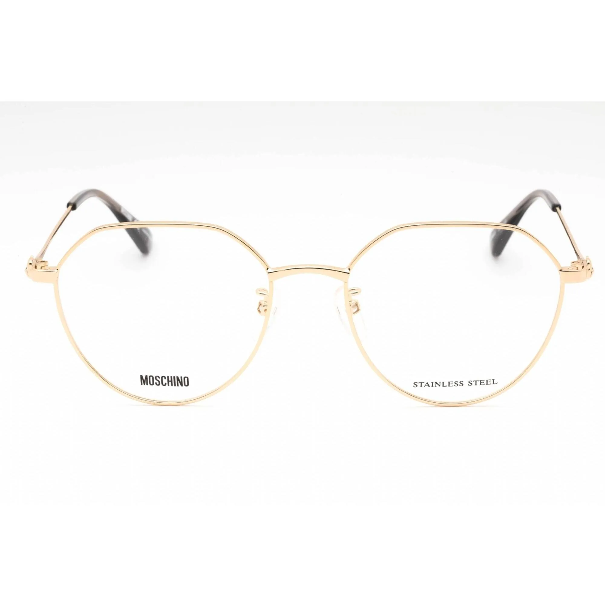 Moschino Women's Eyeglasses - Gold Geometric Metal Full Rim Frame | MOS564/F 0J5G 00