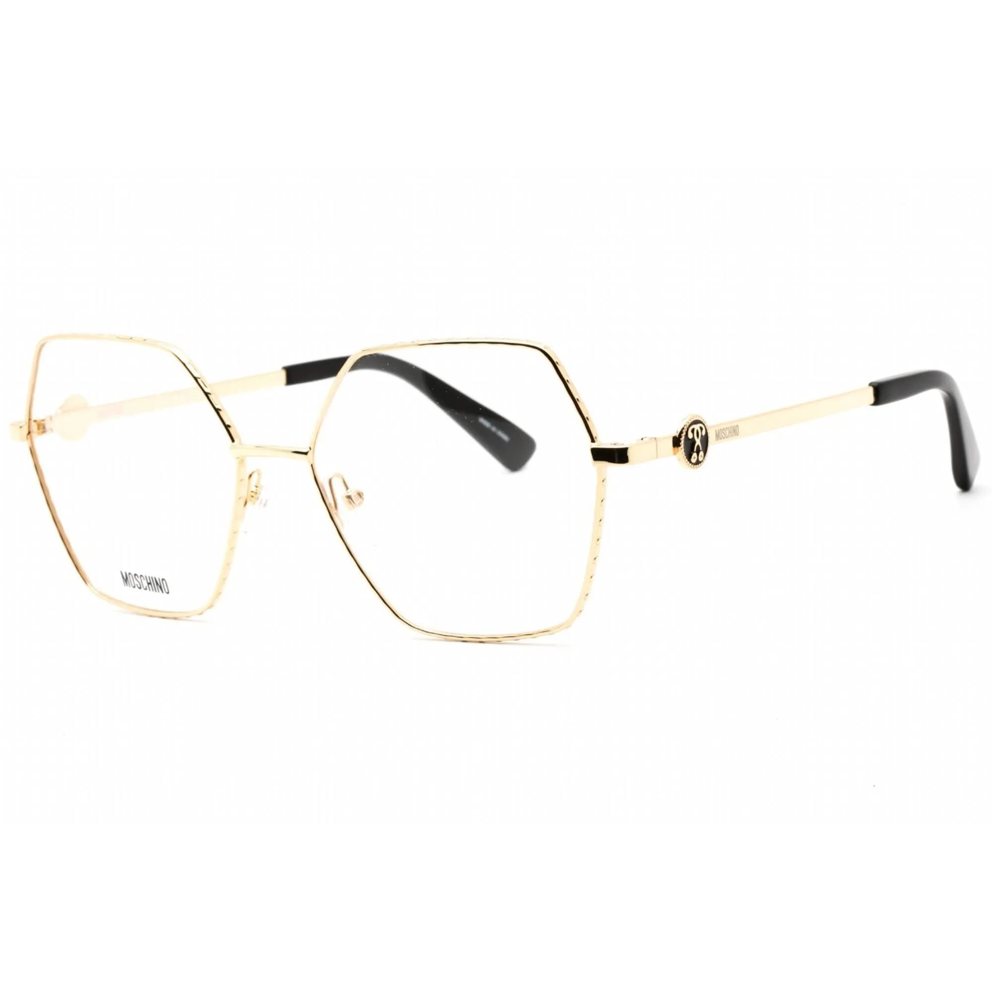 Moschino Women's Eyeglasses - Rose Gold Geometric Full Rim Frame | MOS593 0000 00