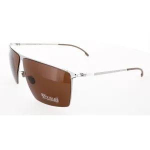 Mykita Unisex Sunglasses - Shiny Silver Metal Frame | LITE SUN-AMUND-SHINNY SILVER 051