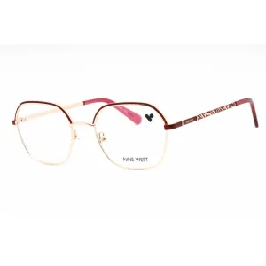 Nine West Women's Eyeglasses - Burgundy/Rose Gold Geometric Metal Frame | NW1103 602
