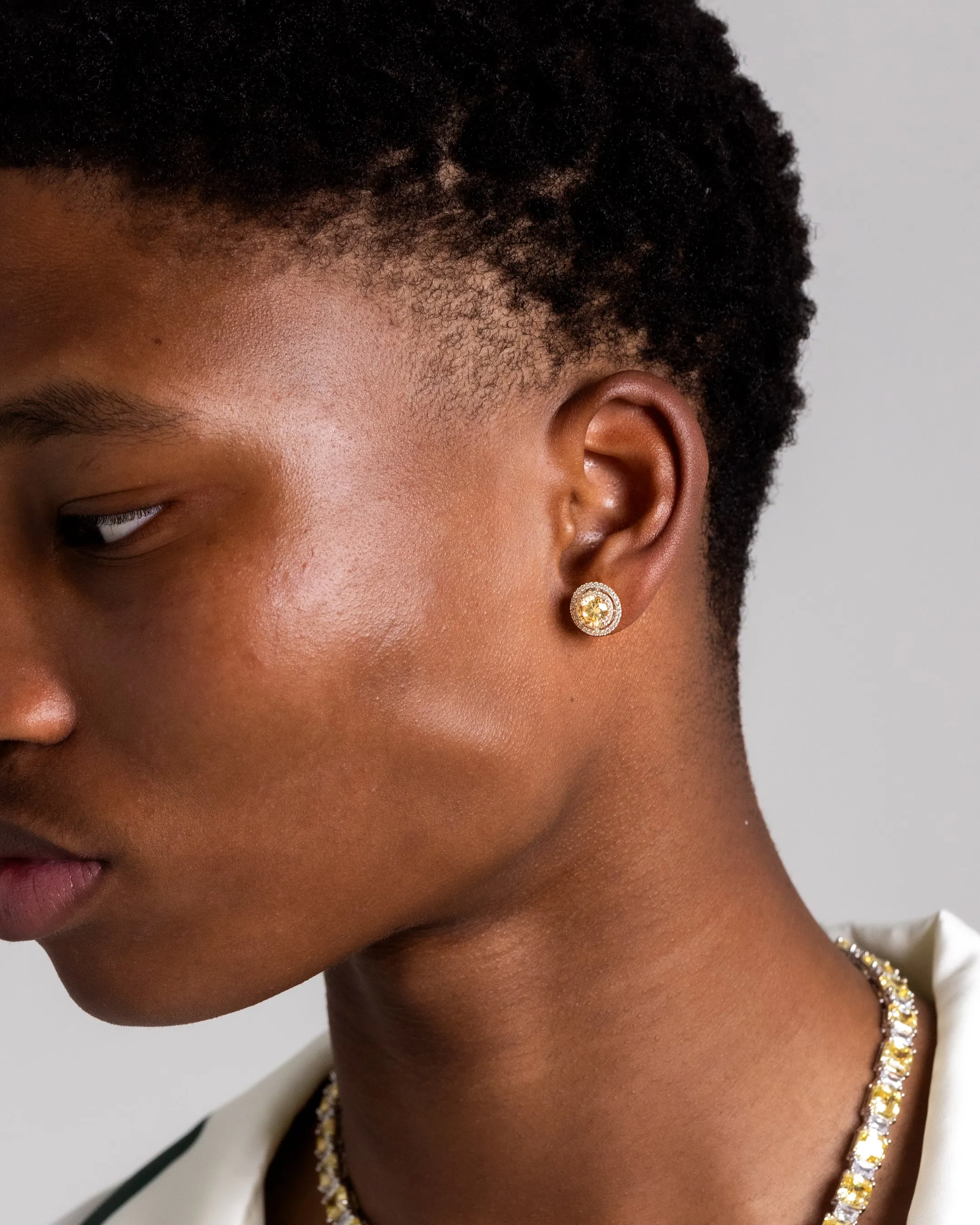NXS Anthrope Earrings Citrine/Iced White