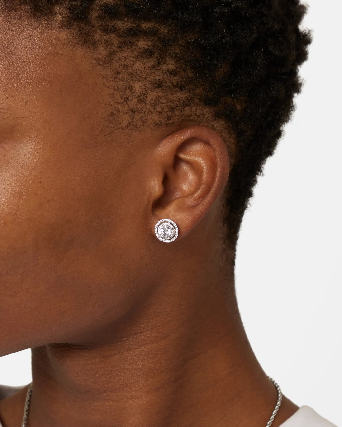 NXS Anthrope Earrings Iced White Gold