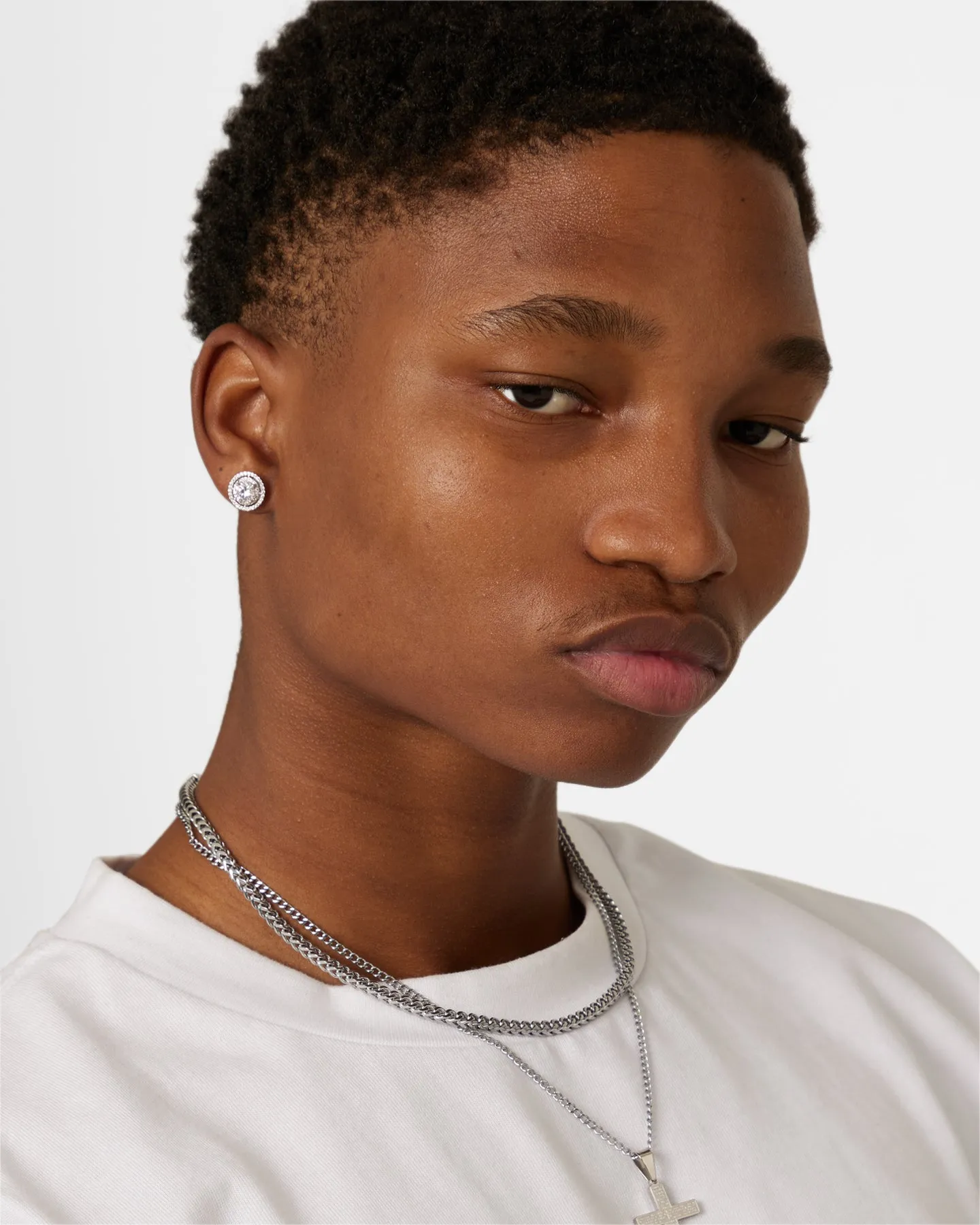 NXS Anthrope Earrings Iced White Gold
