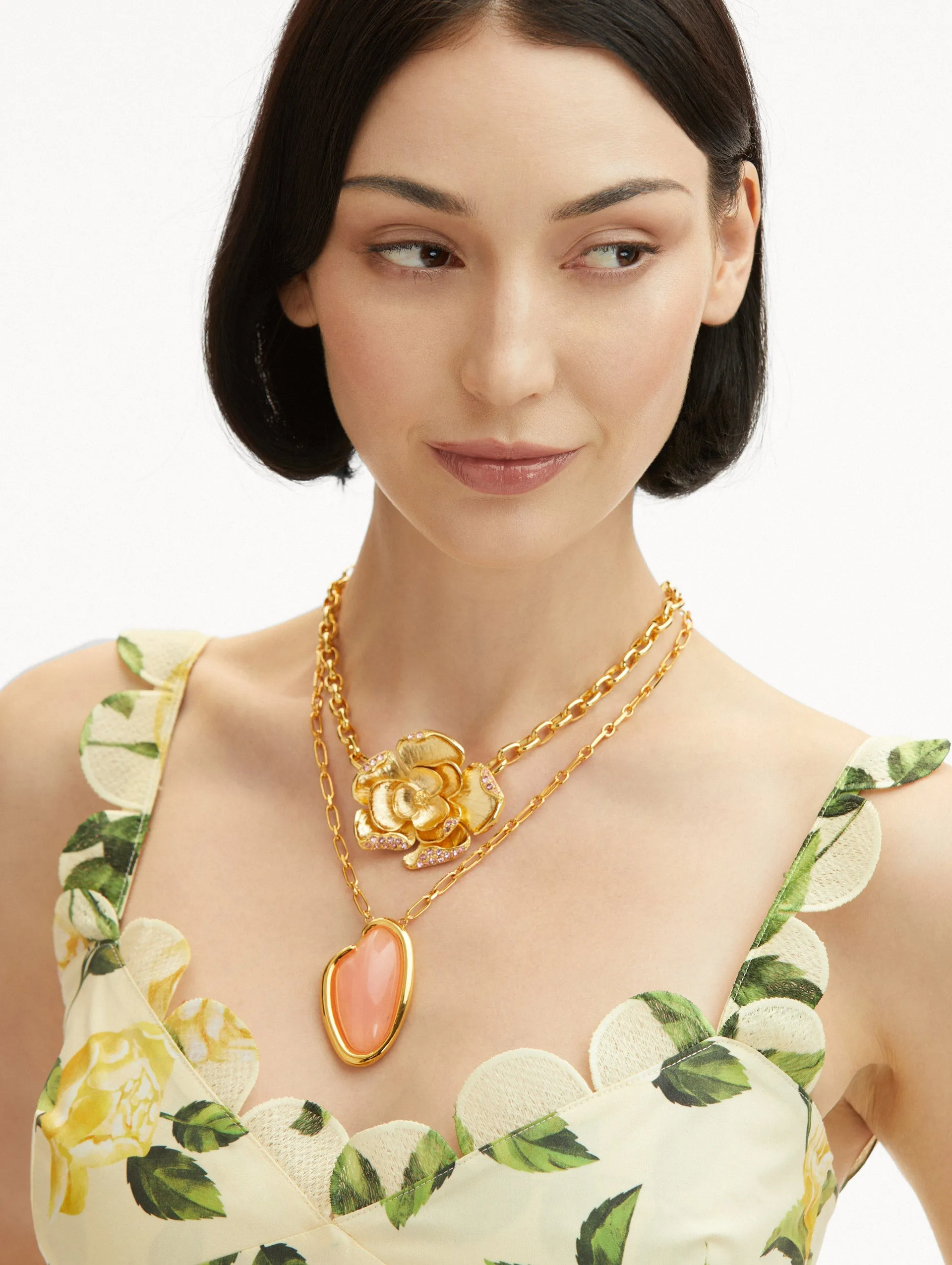 Pavé Rose Pendant Necklace