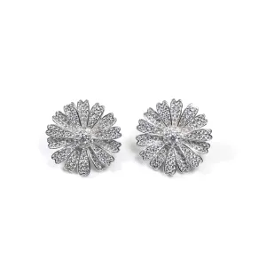 Pave Flower Petal Earrings