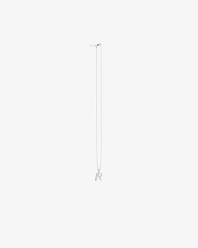 Pavé R Pendant - Silver