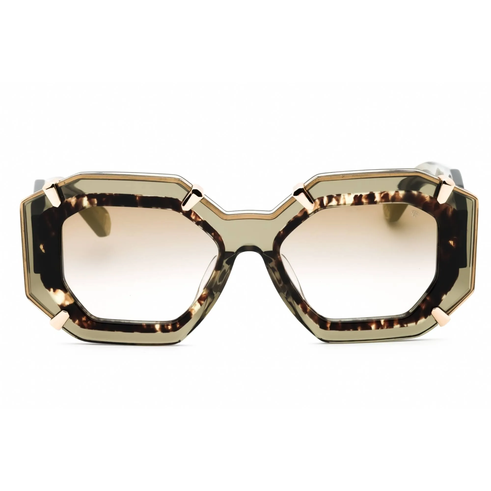 Philipp Plein Women's Sunglasses - Gloss Transparent Green Full Rim | SPP098V G61G