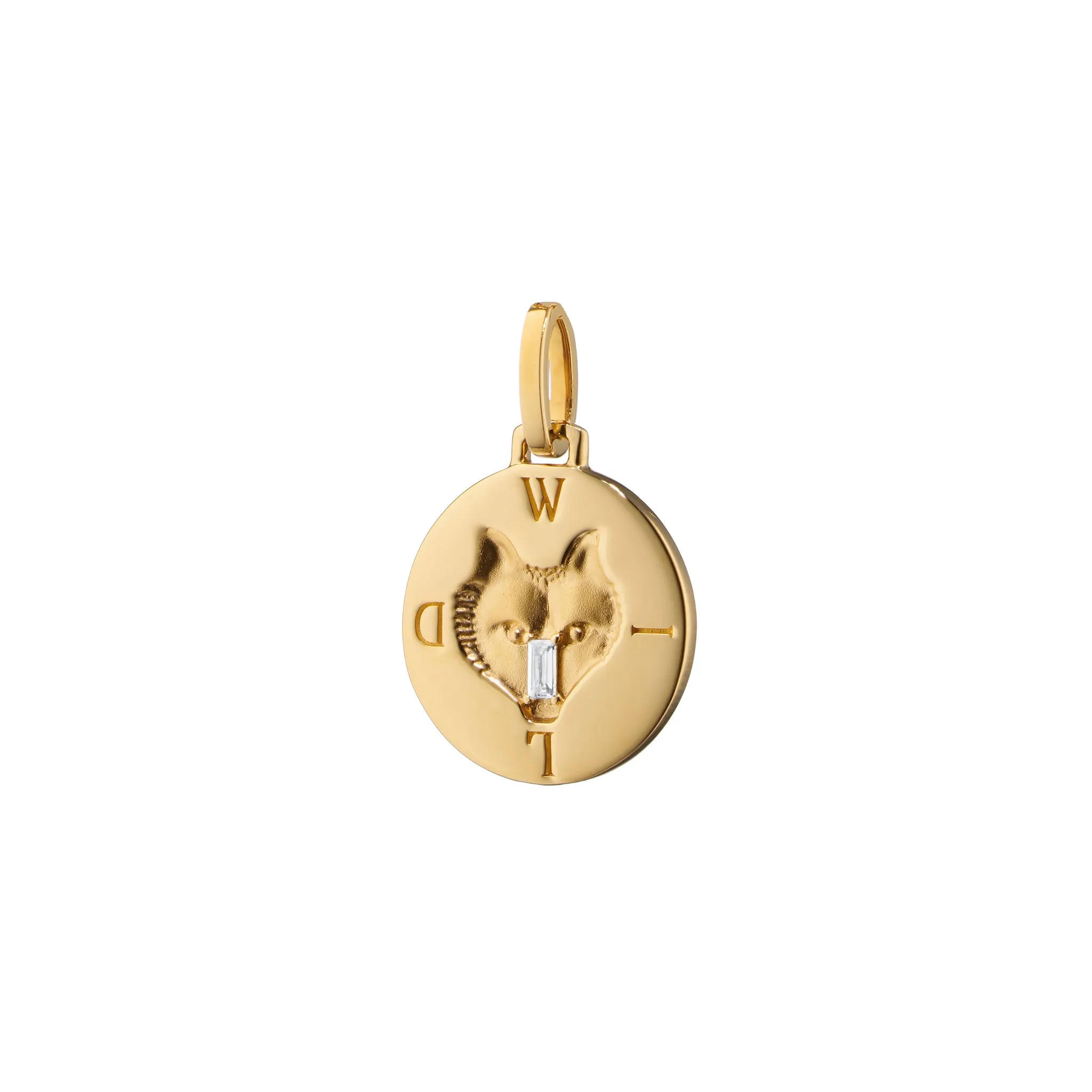 "Wild" Wolf 18K Gold Intaglio Charm