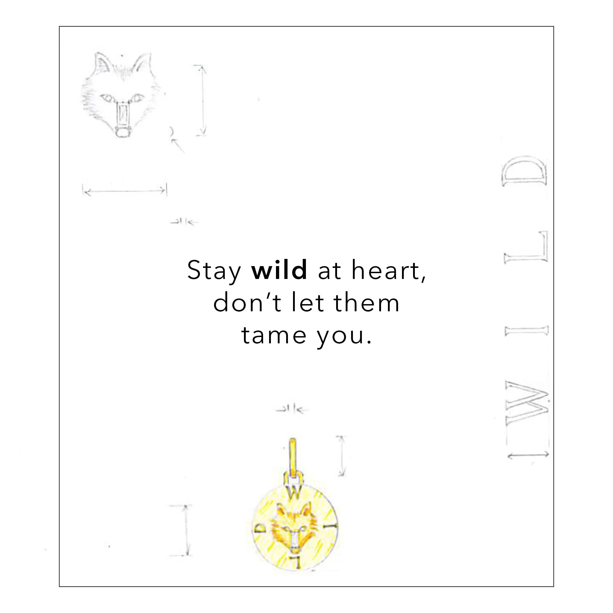 "Wild" Wolf 18K Gold Intaglio Charm