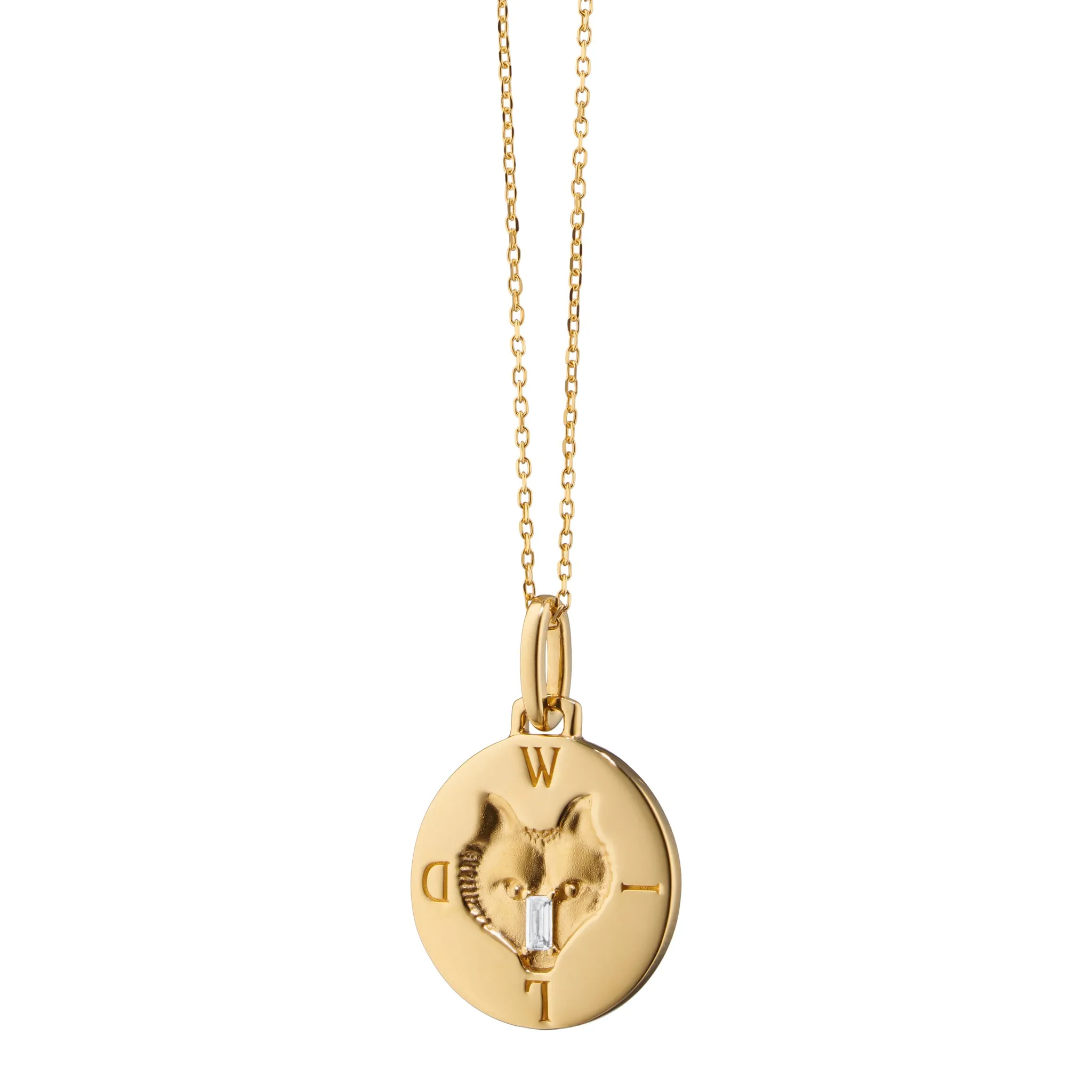 "Wild" Wolf 18K Gold Intaglio Charm