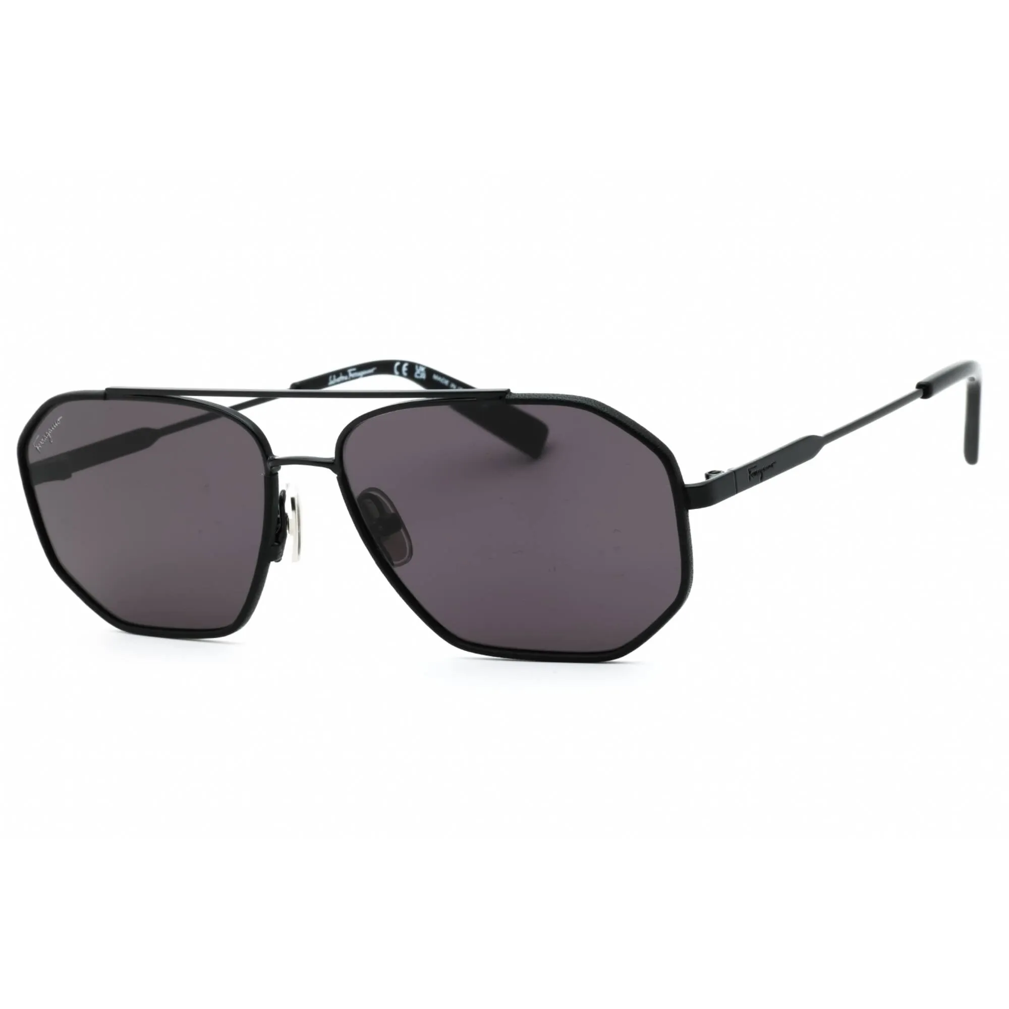 Salvatore Ferragamo Men's Sunglasses - Black Geometric Full Rim Frame | SF303SL 001