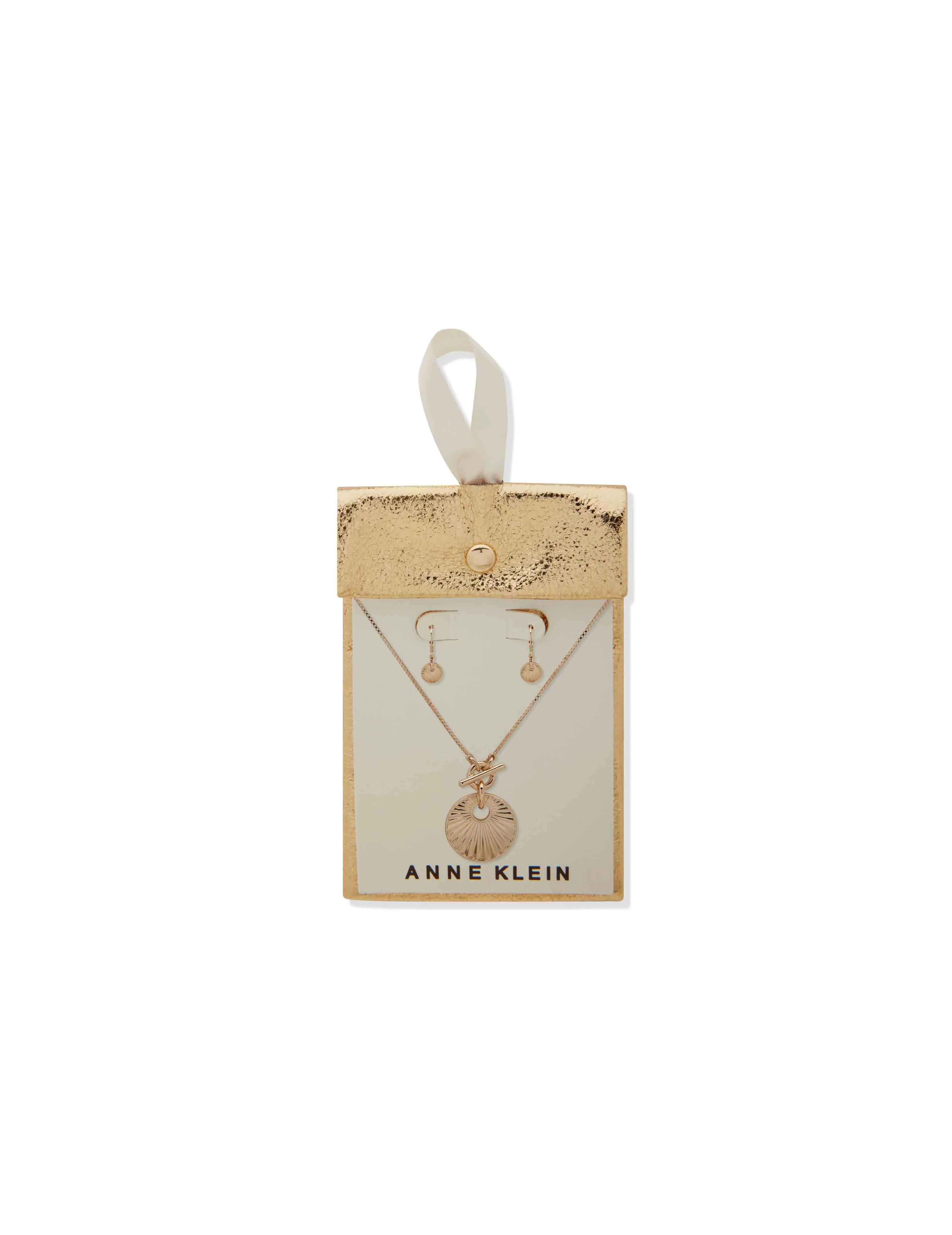 Scalloped Pendant Necklace and Earring Set