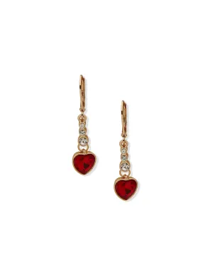 Siam Heart Motif Drop Earrings