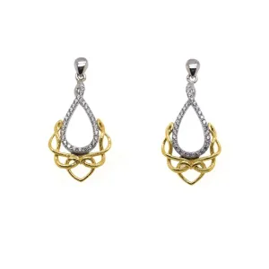 Silver and 10k Yellow or Rose Gold Love's Chalice Post Earrings